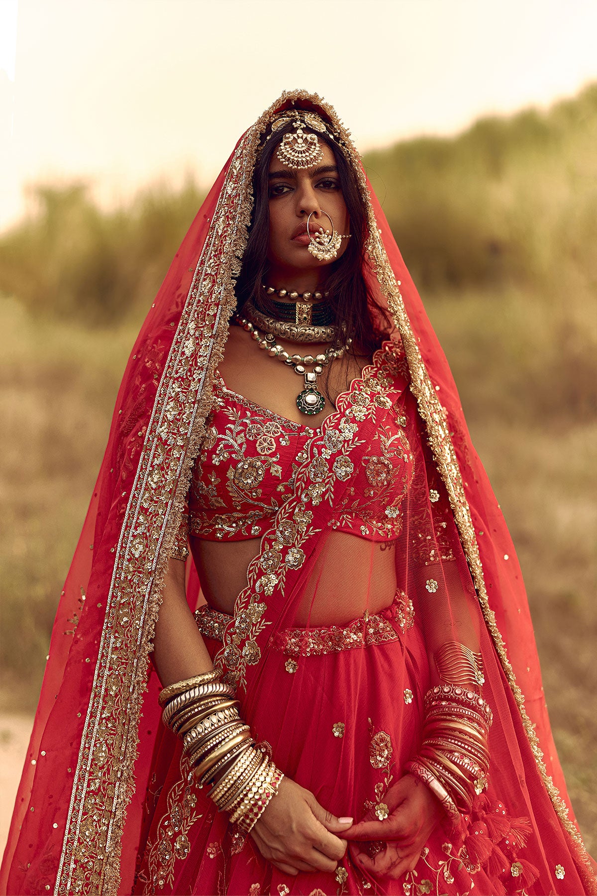 RED BIRD BRIDAL LEHENGA