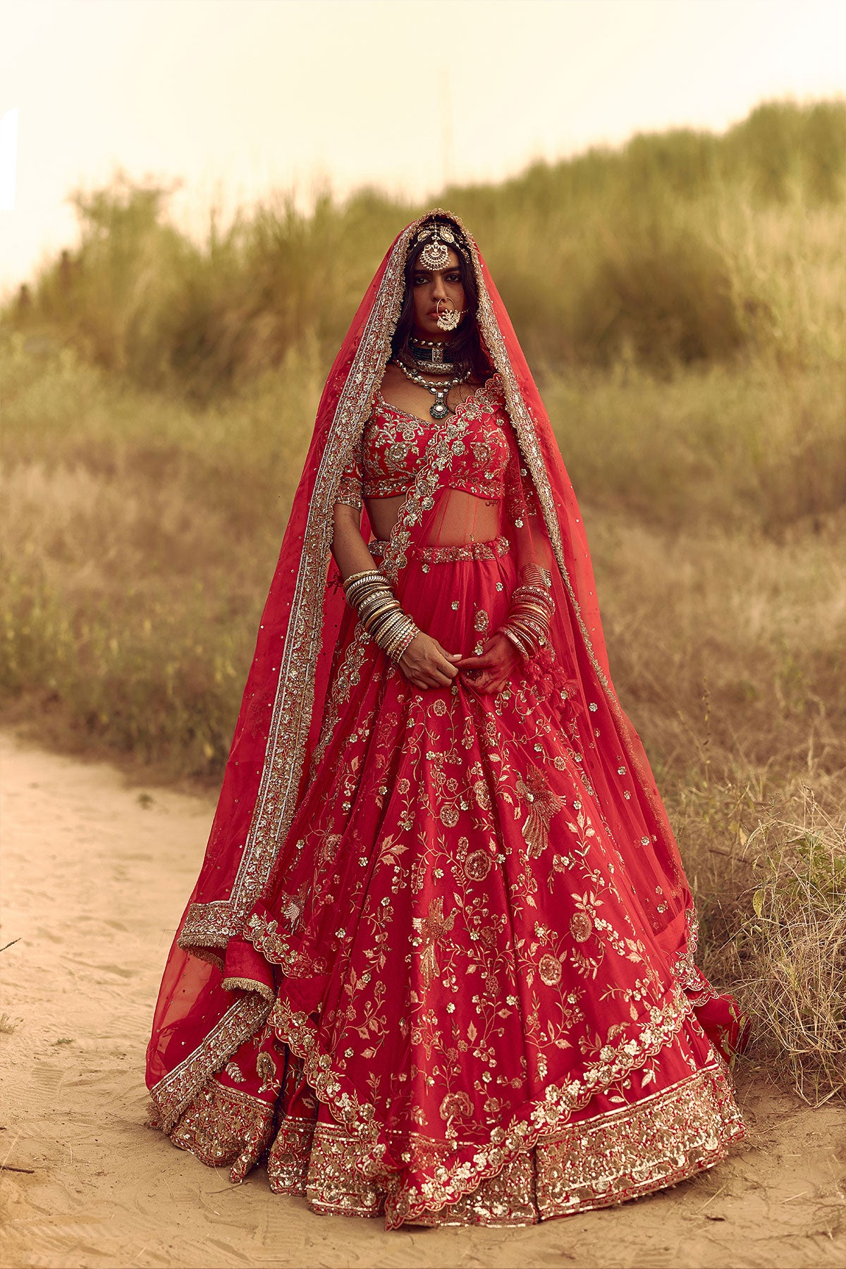 RED BIRD BRIDAL LEHENGA