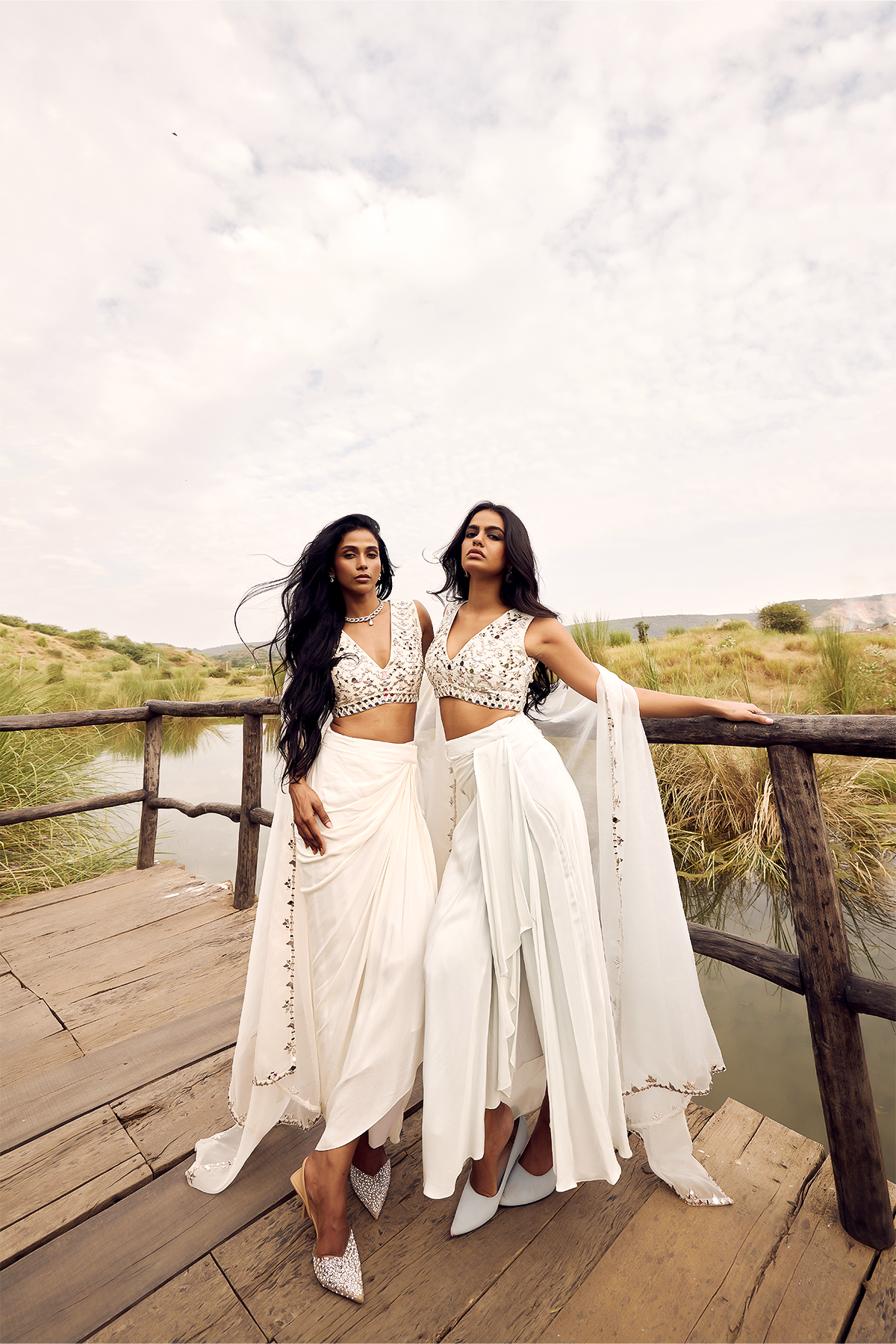 IVORY DHOTI AND CAPE