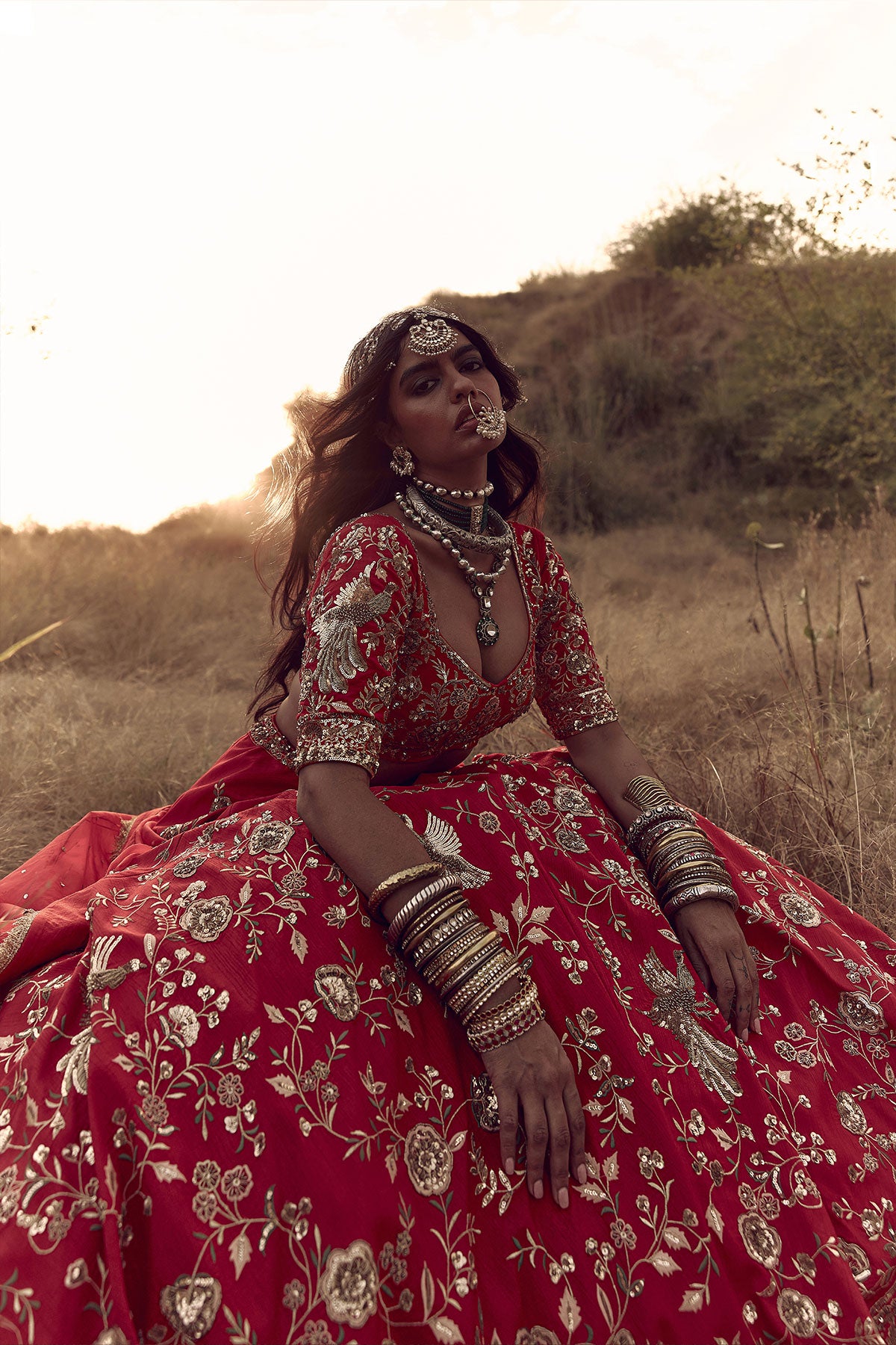 RED BIRD BRIDAL LEHENGA