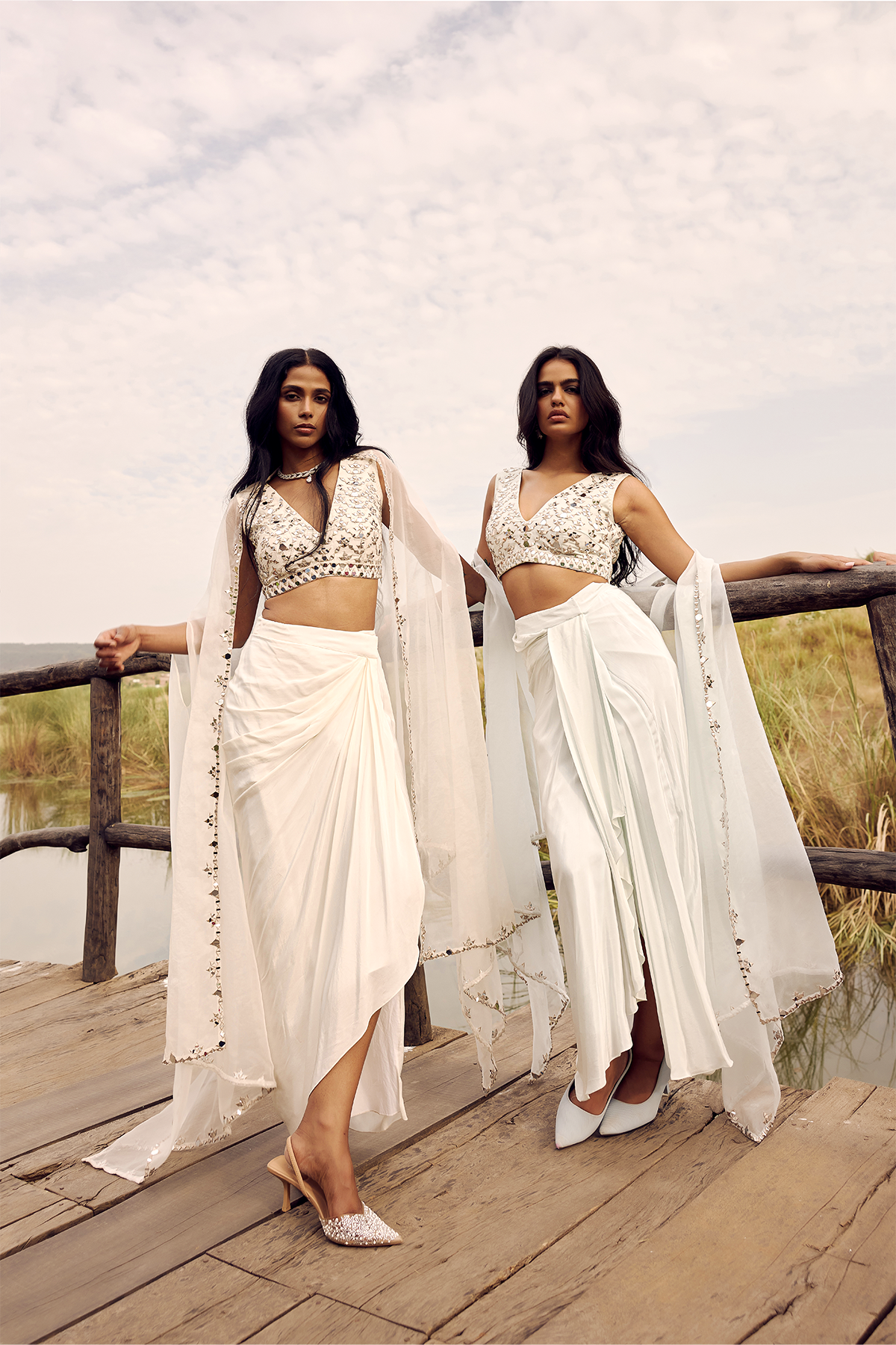 IVORY DHOTI AND CAPE