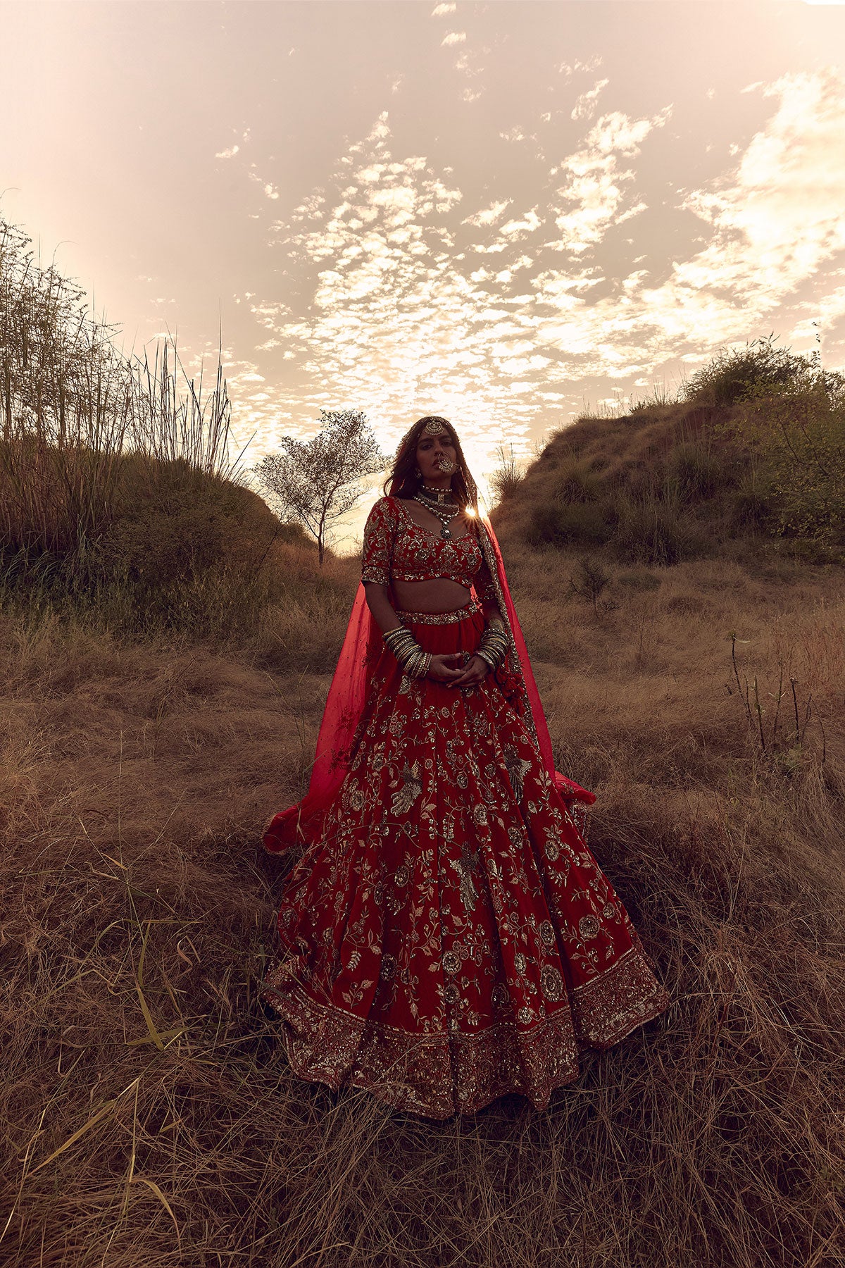 RED BIRD BRIDAL LEHENGA