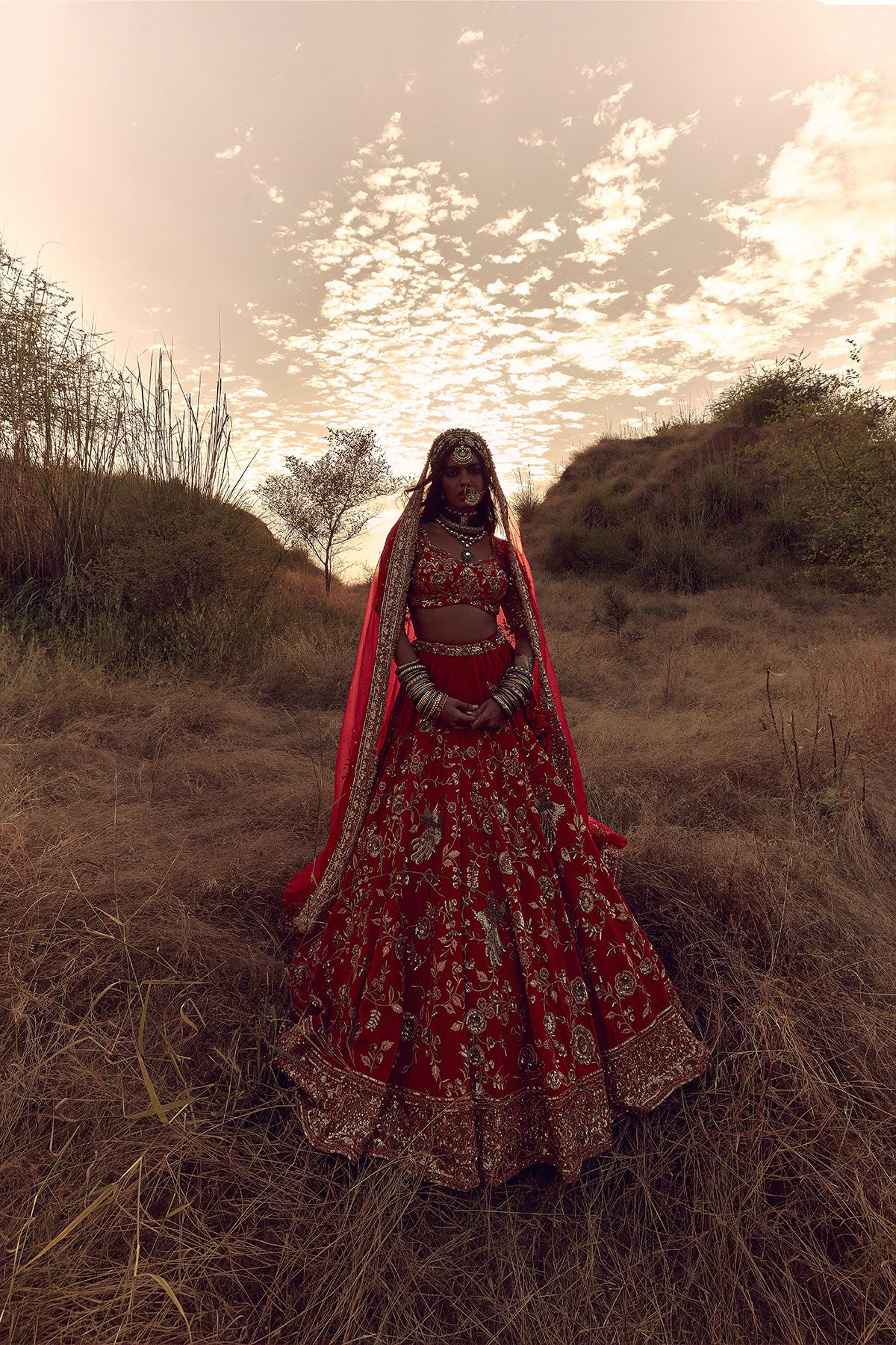 RED BIRD BRIDAL LEHENGA
