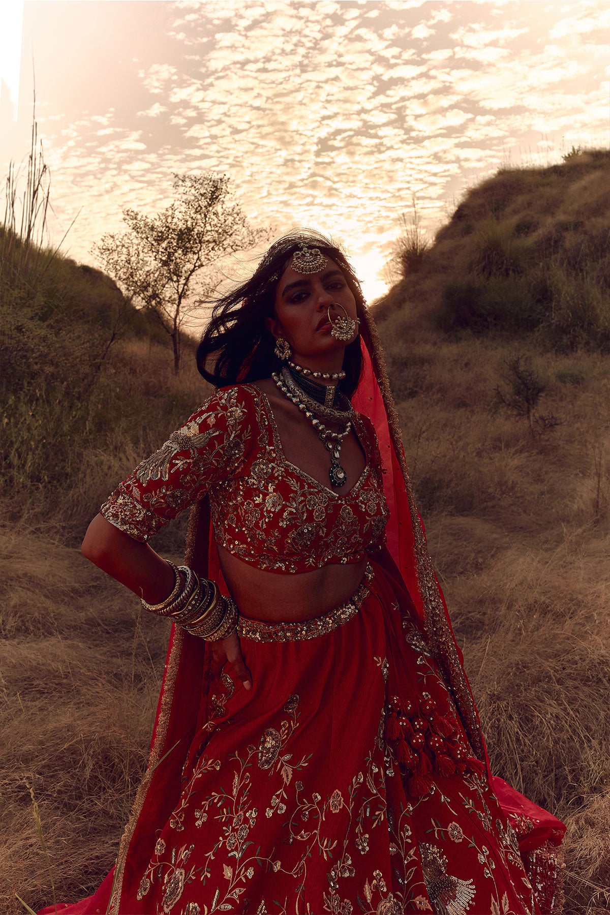 RED BIRD BRIDAL LEHENGA