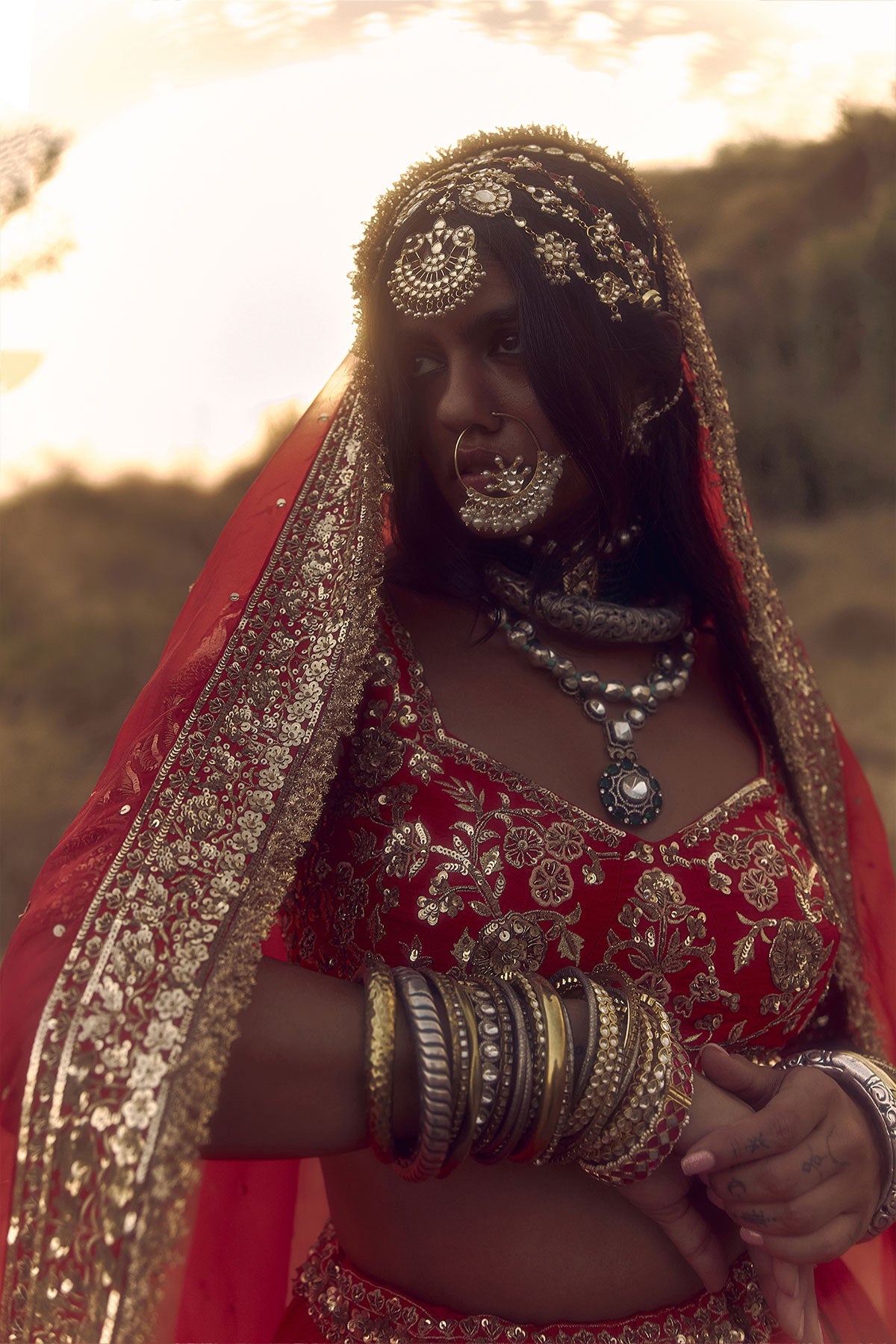 RED BIRD BRIDAL LEHENGA