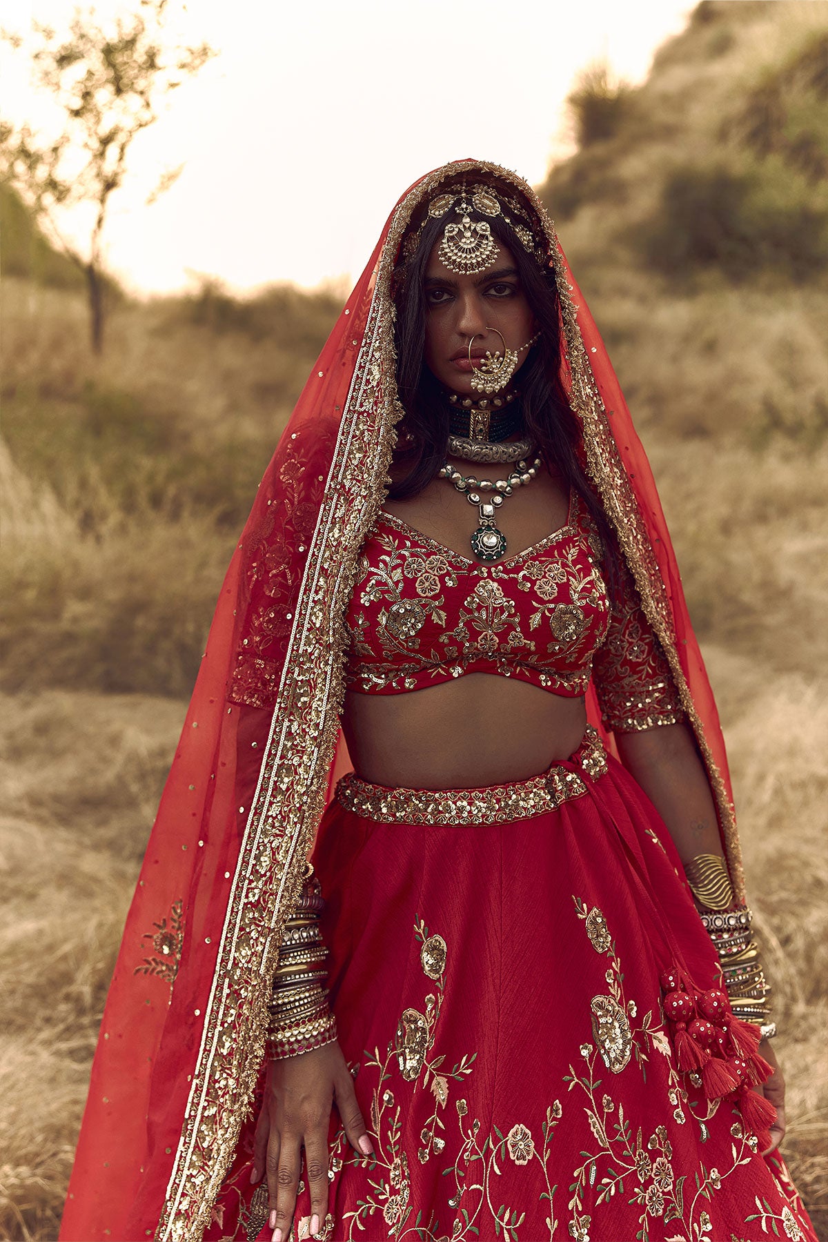 RED BIRD BRIDAL LEHENGA