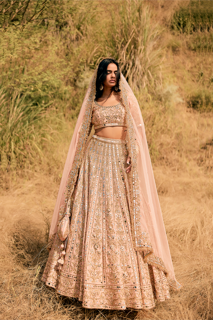 BLUSH MIRROR, DORI AND ZARDOZI LEHENGA