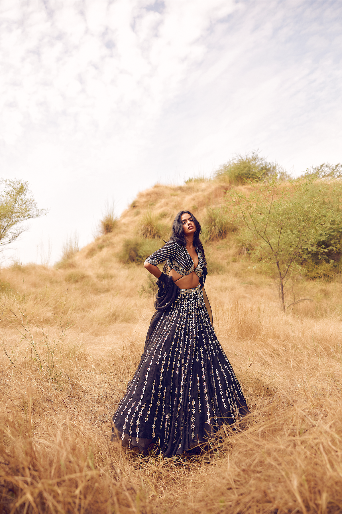 BLACK REVERSE KALI LEHENGA
