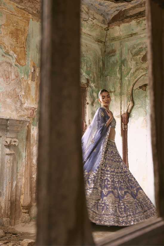 Presidential Blue Lehenga