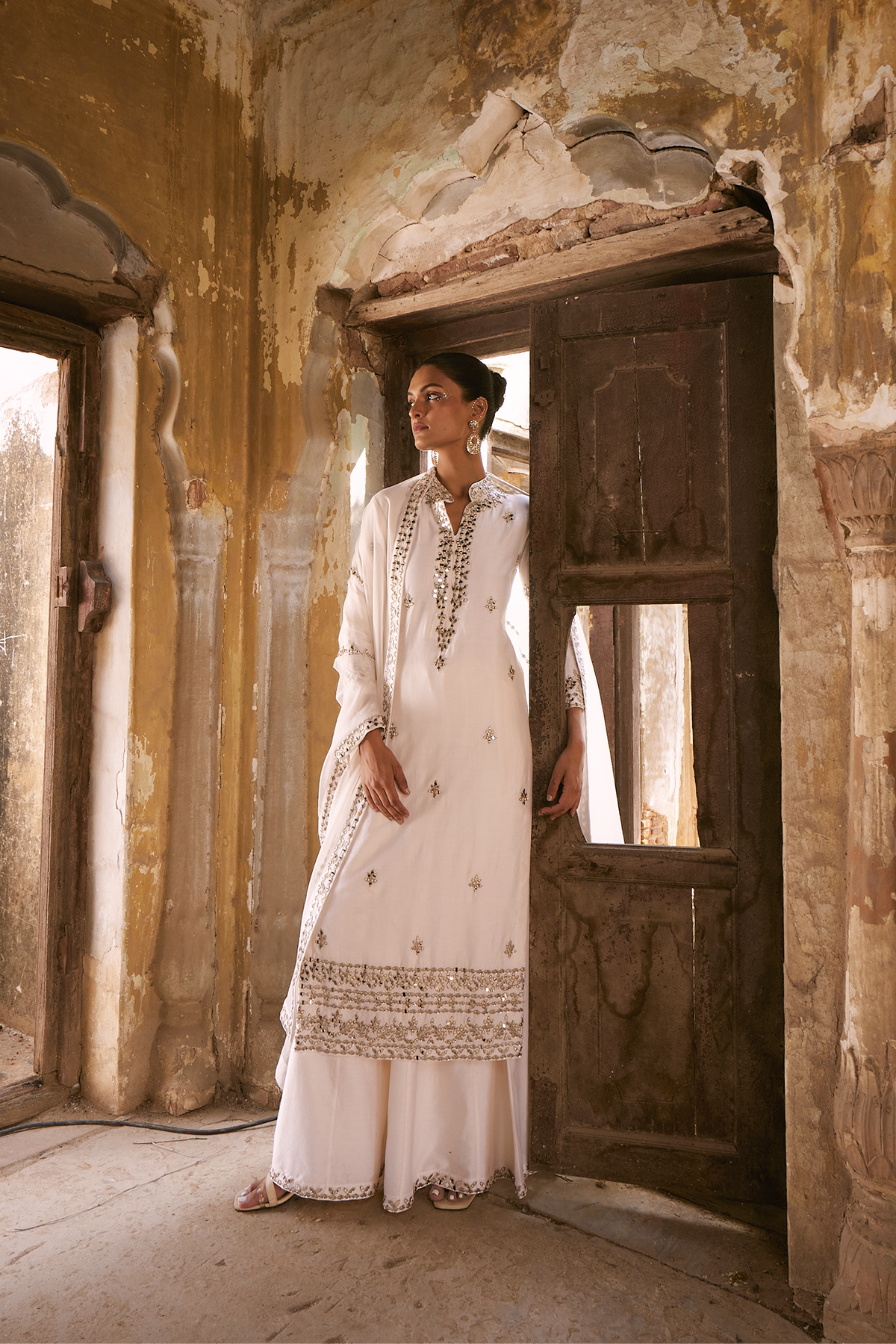 Ivory straight suit