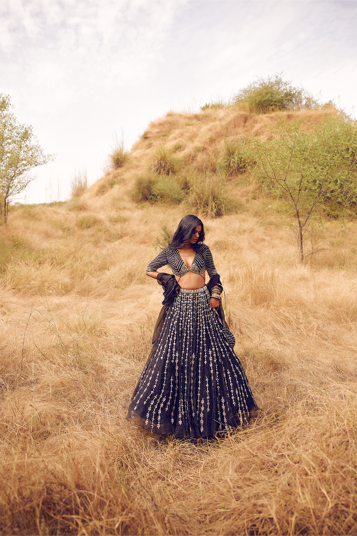 BLACK REVERSE KALI LEHENGA