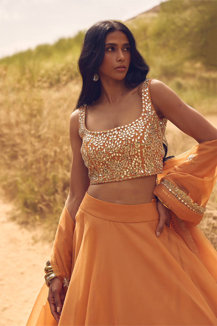 RUST ORANGE NOOR LEHENGA