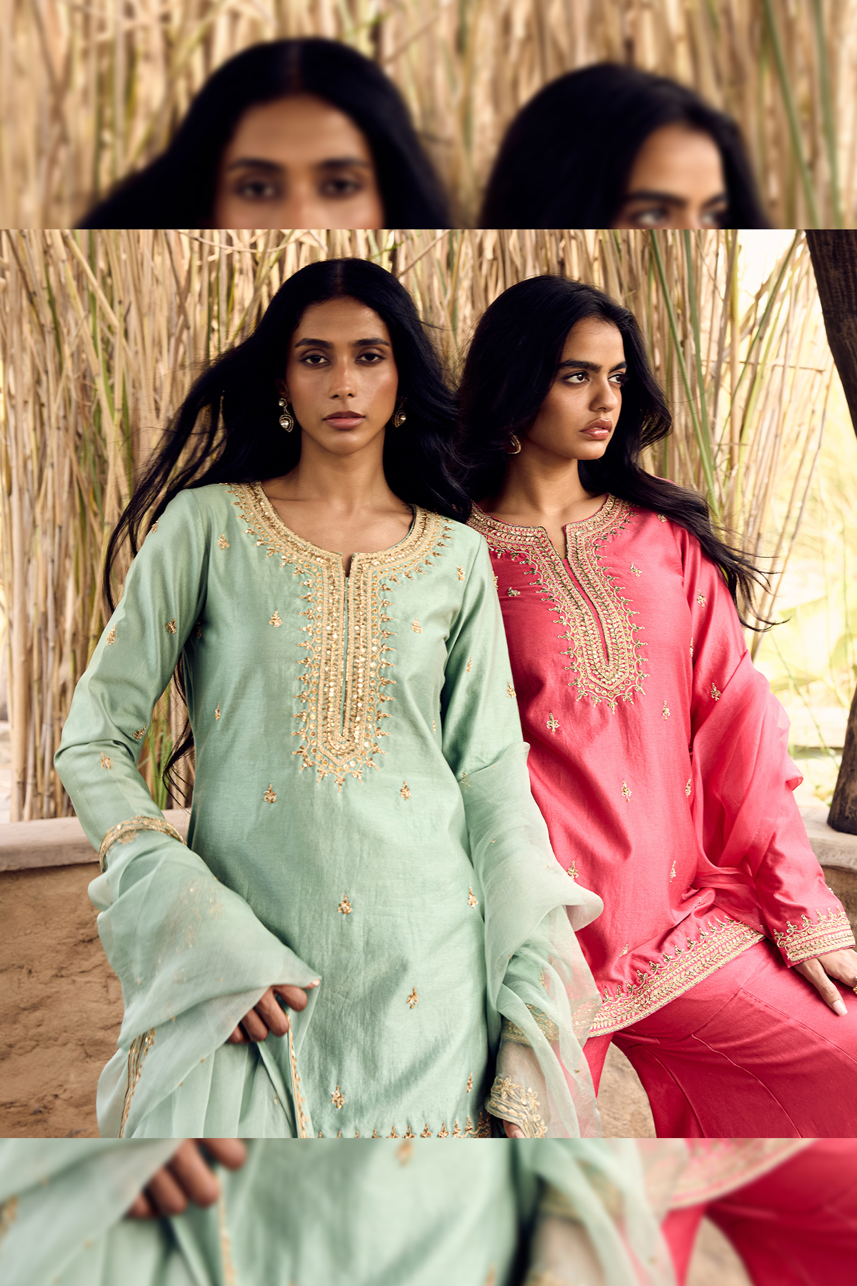 EKAM GREEN DORI ZARDOZI SHARARA