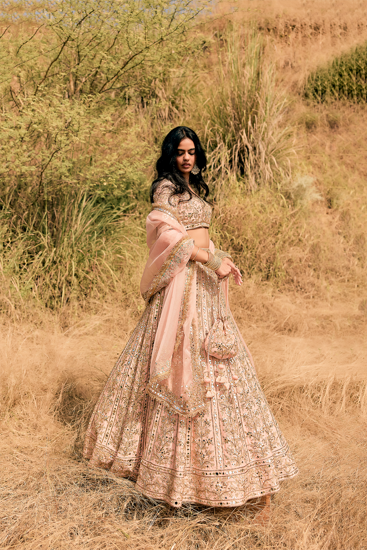 BLUSH MIRROR, DORI AND ZARDOZI LEHENGA
