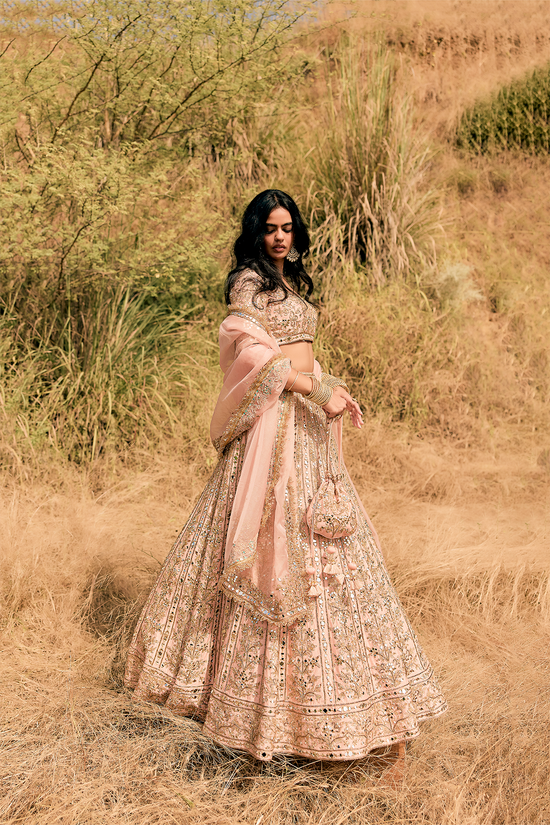 BLUSH MIRROR, DORI AND ZARDOZI LEHENGA