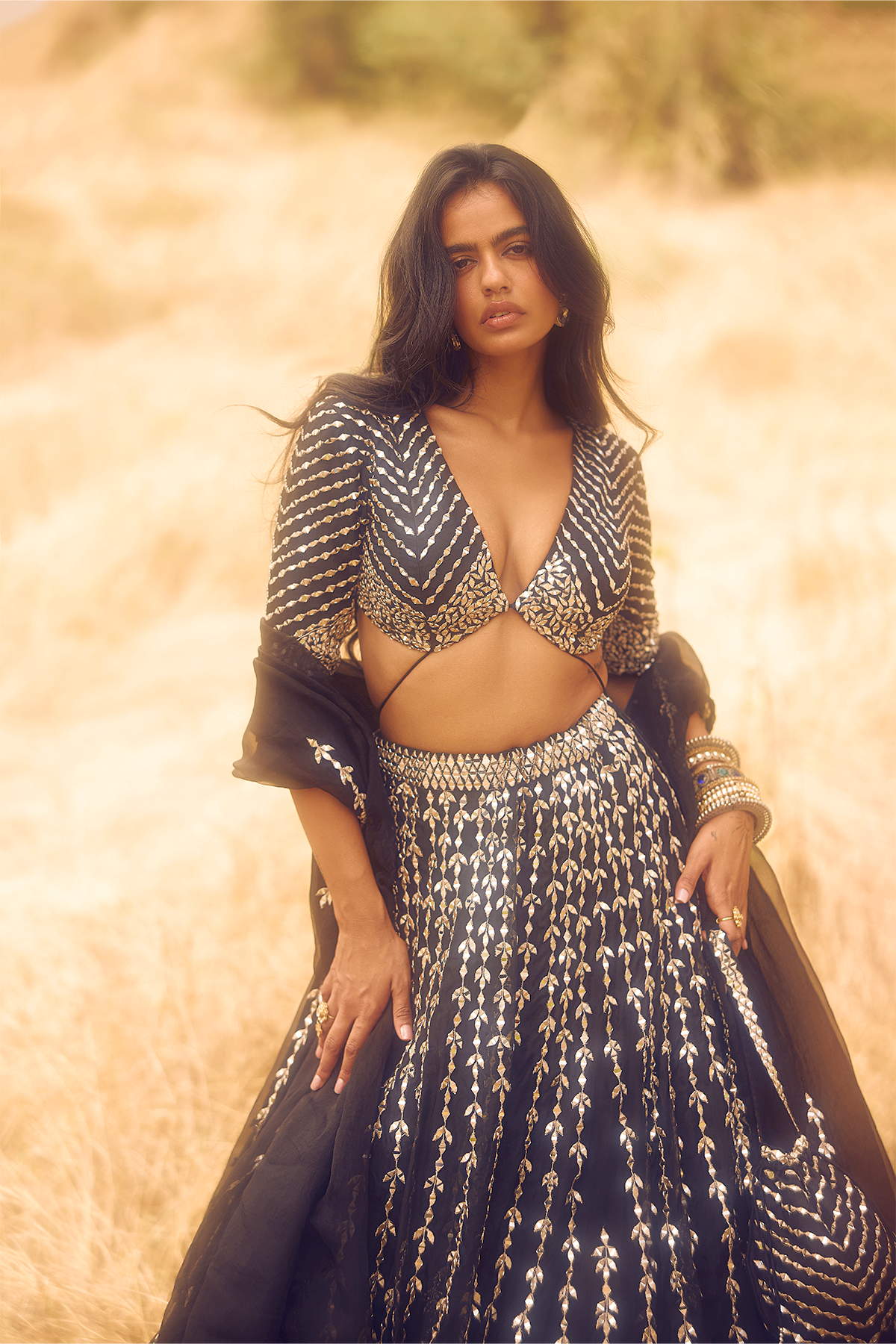 BLACK REVERSE KALI LEHENGA