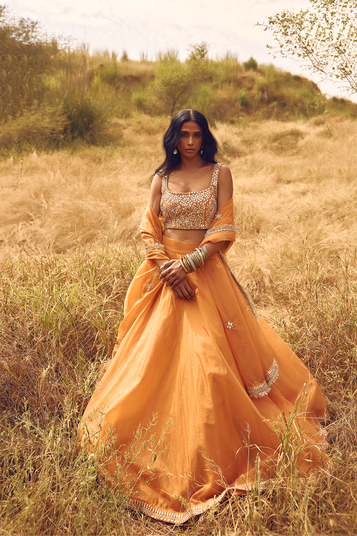 RUST ORANGE NOOR LEHENGA