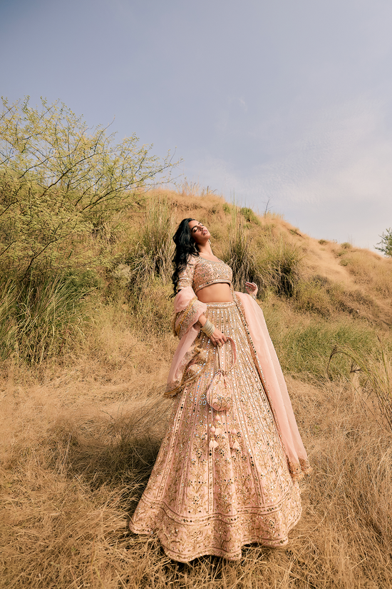 BLUSH MIRROR, DORI AND ZARDOZI LEHENGA