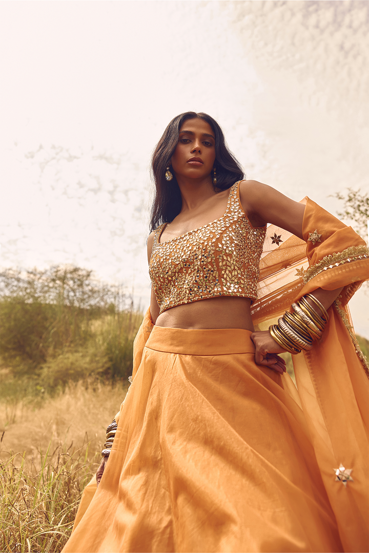 RUST ORANGE NOOR LEHENGA