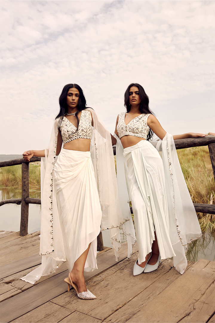 IVORY DHOTI AND CAPE