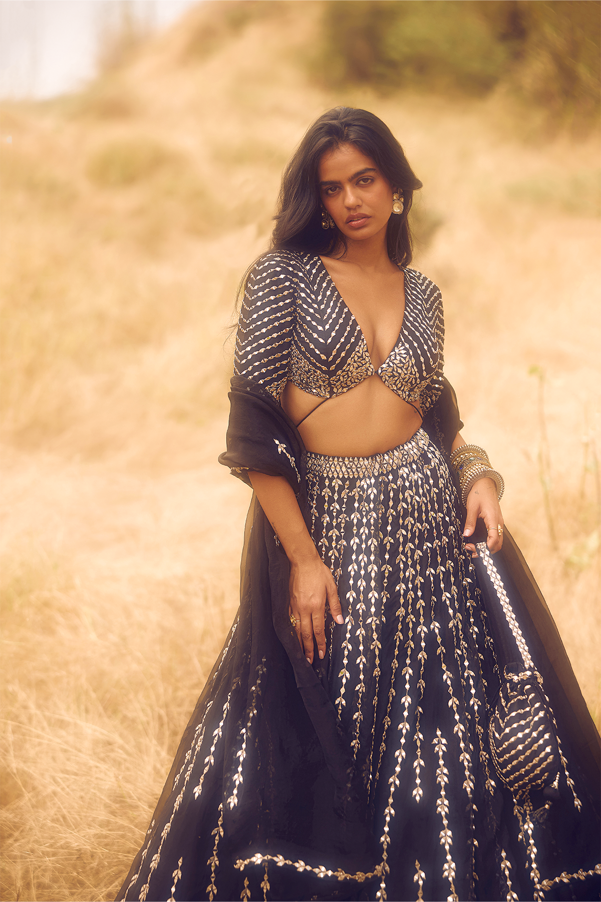 BLACK REVERSE KALI LEHENGA