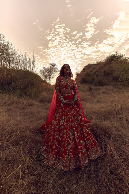 RED BIRD BRIDAL LEHENGA