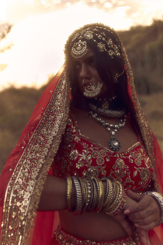 RED BIRD BRIDAL LEHENGA